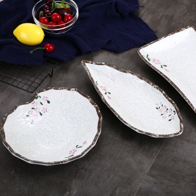Rectangular Melamine Dinner Plates Withstand Temperature -20C 120C for BBQ Occasion