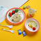 Bamboo Fiber Childrens Dinner Set With Cute Animal Design And FDA Level