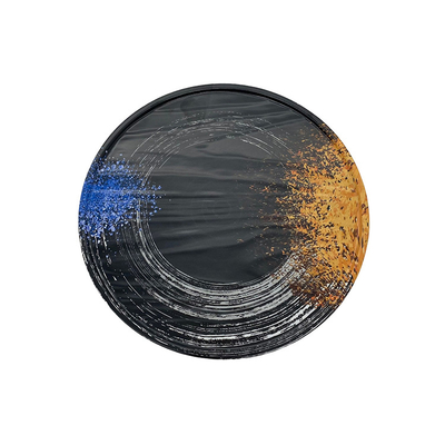 Matte Black Flate Melamine Dinner Plates Galaxy Pattern Customized Logo