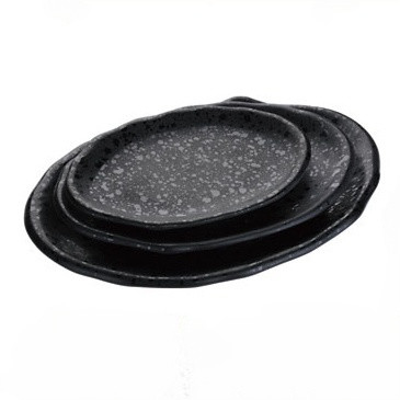 Occasion Party Hospitality Matte Black Melamine Dinner Plates with Reliable Quality