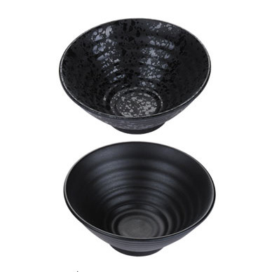 Black And Matt Color Melamine Rice Bowl Size Color 8 Inch