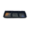 7.1'' Black Divided Melamine Soy Sauce Dish 3 Compartment Galaxy Pattern